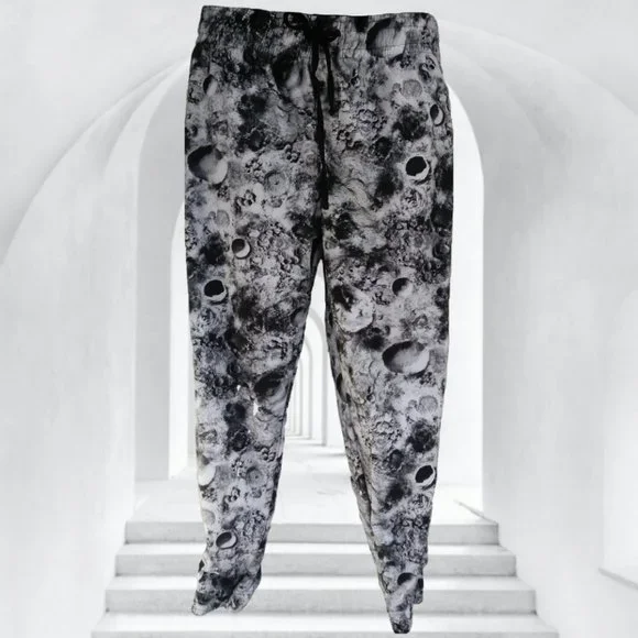 CARBON Mens L MOON JOGGERS BLACK & WHITE PANTS bottoms - Picture 9 of 15